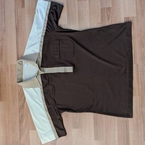 Vintage 60's brown and cream polo shirt